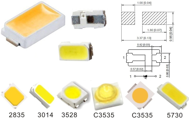 SMD-светодиоды типы, спецификации, SMD-светодиодные знаки
