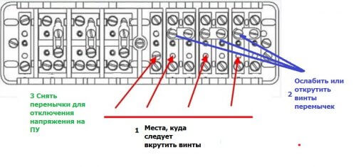 Действия при снятии ПУ