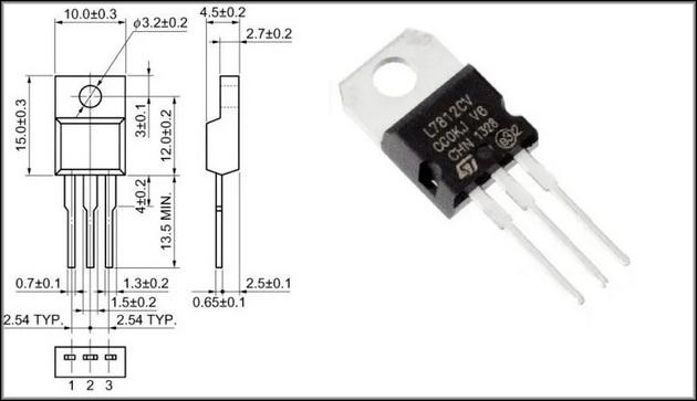 Микросхема L7812 в корпусном исполнении ТО-220