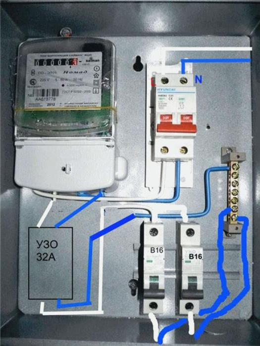 схема подключения узо в однофазной сети фото