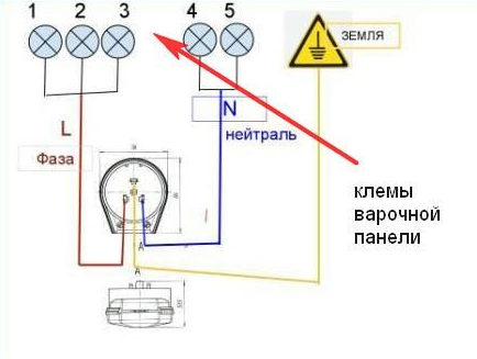 Схема подключения варочной панели