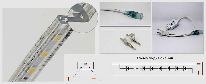 параллельное питание светодиодов в светодиодной ленте 220В