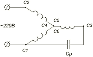 Схема соединения обмоток ЭД по схеме звезда