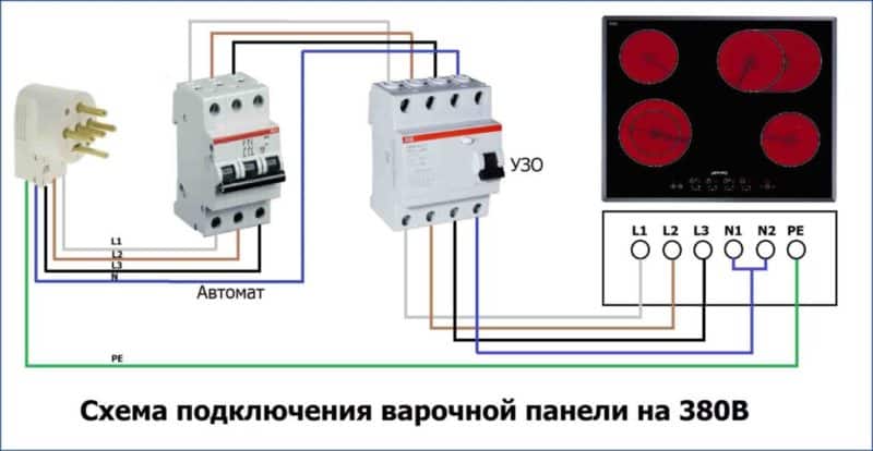 Подключаем варочную панель к электросети при помощи трех проводов