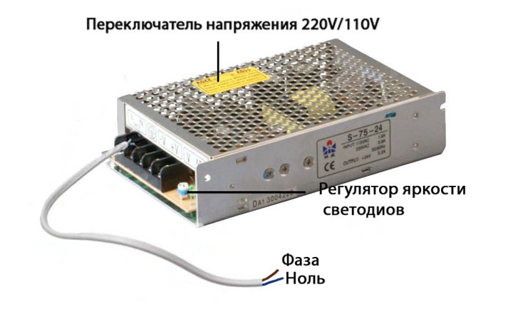 открытый блок питания для светодиодных лент