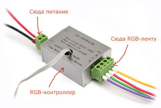 подключение RGB контроллера