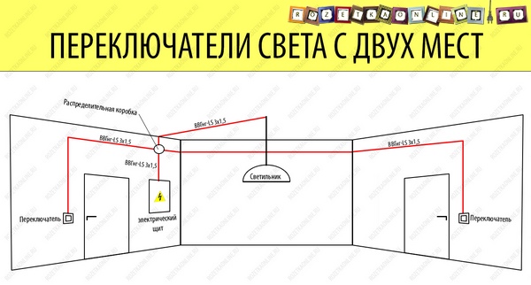 что нужно для установки переключателей света из двух мест