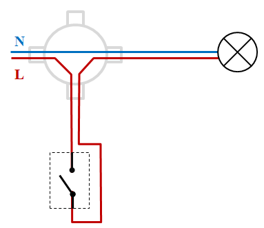 Второй вариант подключения выключателя