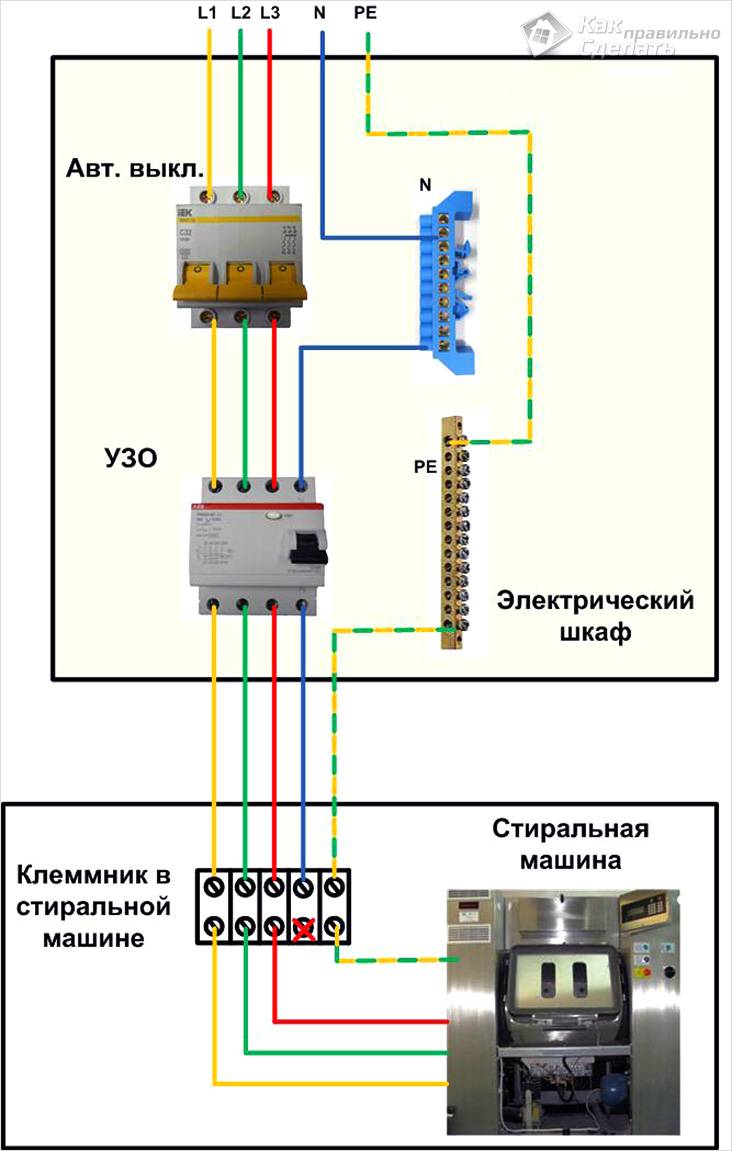 Четырехполюсное УЗО без ноля