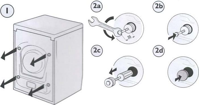 транспортировочные болты стиральной машины