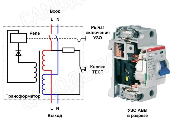Схема УЗО