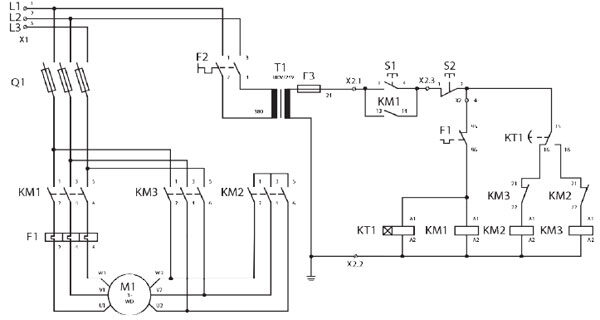 Пускатель электродвигателя описание системы + переключение "звезда" / "треугольник"