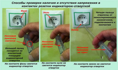 Способ проверки проводов в розетке