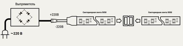 Подключение к сети 220В