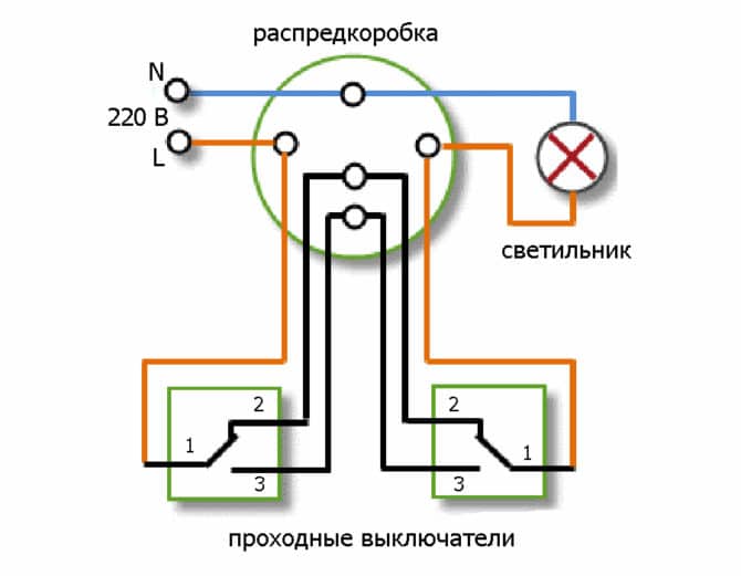 Практическая схема из двух мест