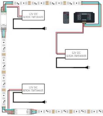 Схема подключения светодиодной ленты параллельно-последовательно