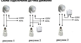 Схемы подключения датчика движения