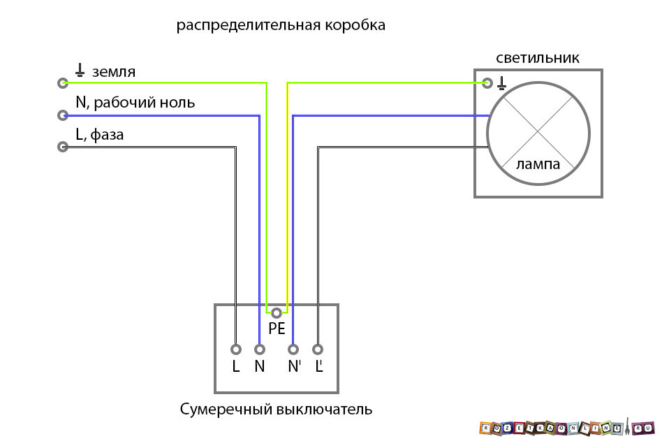 Схема подключения датчика освещения на RozetkaOnline.ru