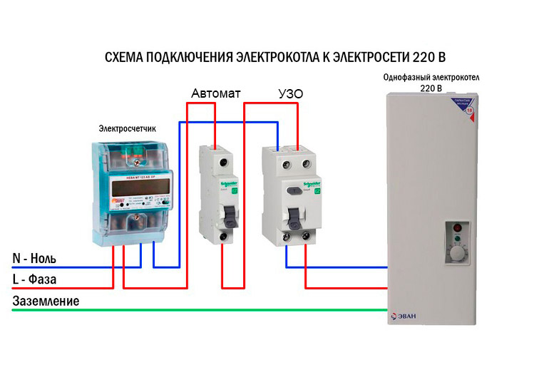 Схема однофазного котла