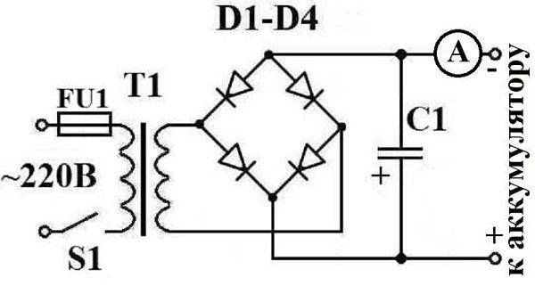 схема зарядного устройства для аккумулятора авто