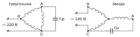 Запуск двигателя с питанием от однофазной сети