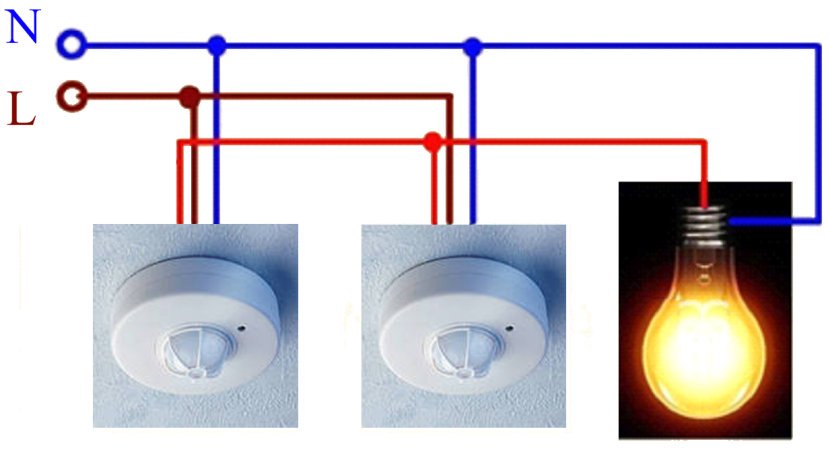 Как подключить датчик движения для освещения на улице схема движения