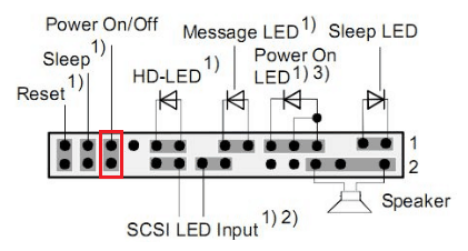 Кнопка питания на Fujitsu Siemens.