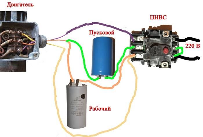 подключение асинхронного двигателя на 220