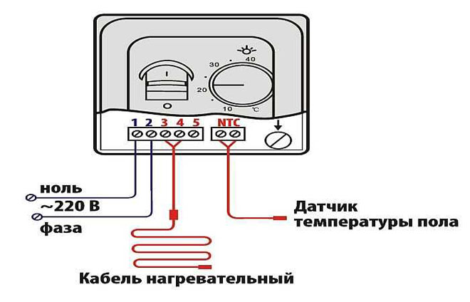 Подключение терморегулятора электрического теплого пола