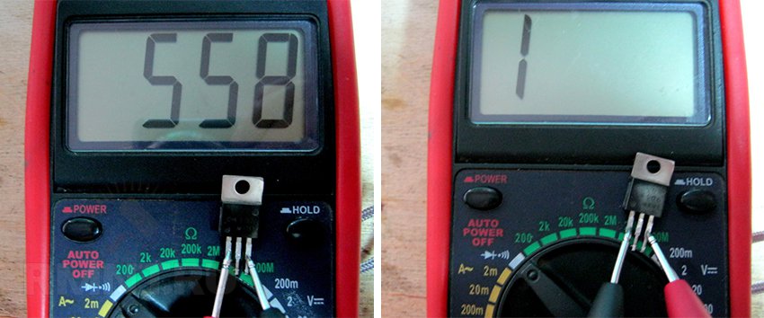 Проверка полевого транзистора мультиметром