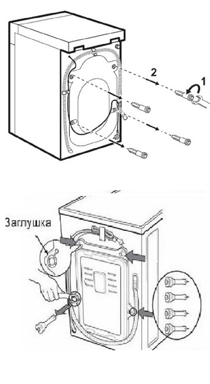 Снять болты, надеть заглушки