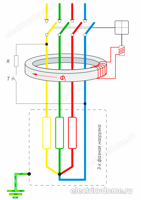 3-х фазное УЗО принцип работы_trehfaznoe uzo princip raboty
