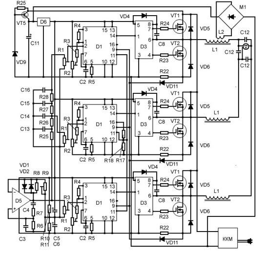 Схема преобразователя напряжения 220/380