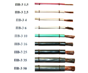 Типоразмеры провода ПВ3