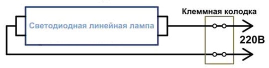 схема включения ламп на основе светодиодов в электрическую сеть