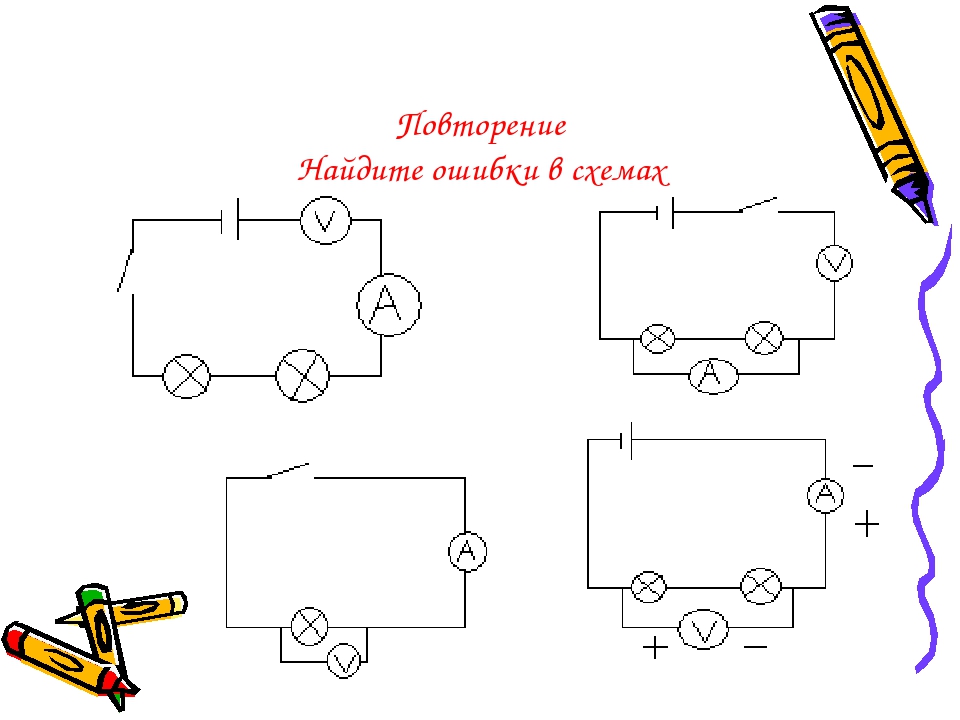 Повторение Найдите ошибки в схемах 