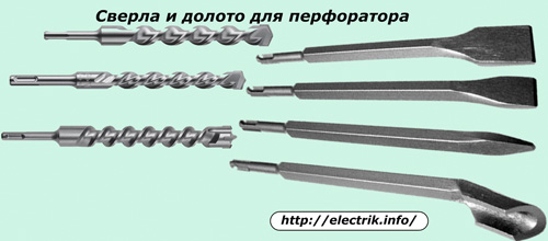 Сверла и долото для перфоратора