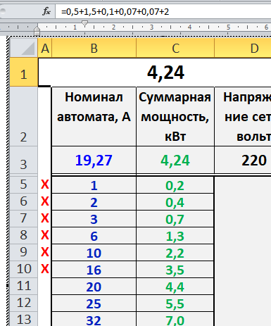 Номинаты автомата