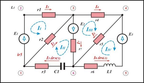 Пример цепи с несколькими замкнутыми контурами