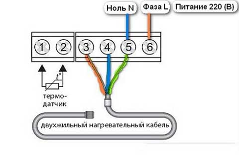 схема подключения терморегулятора