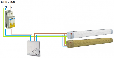 Схема подключения терморегулятора