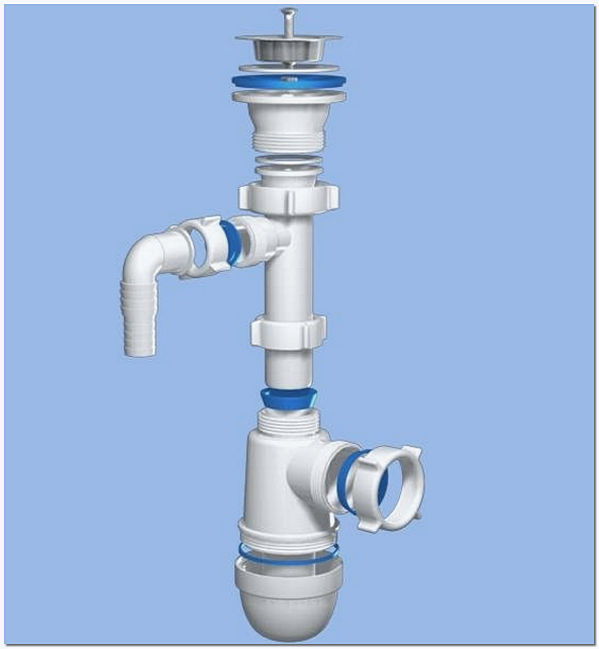 Специальный сифон для раковины с отводом для слива воды