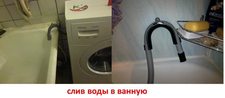 слив из машинки в ванную