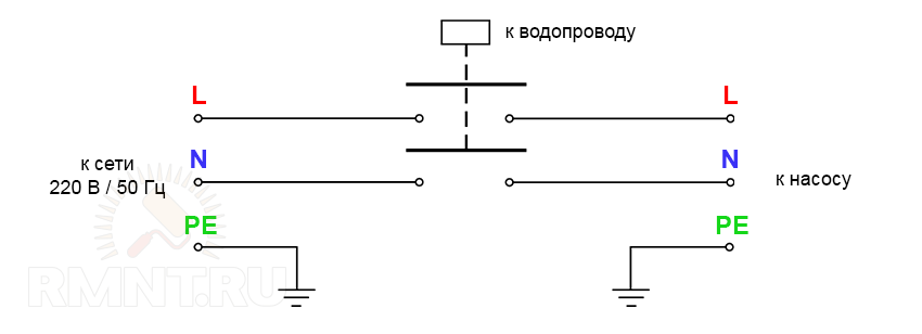 Электрическое подключение реле давления