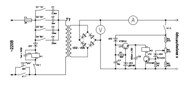 принципиальная электрическая схема зарядного устройства